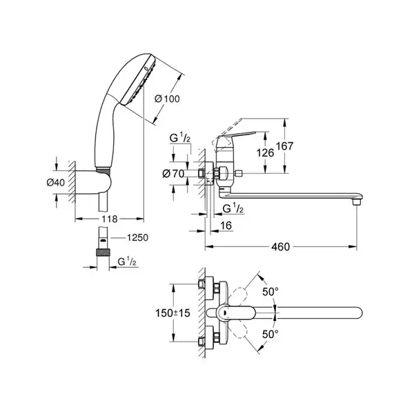Смеситель для ванны Grohe Eurosmart Cosmopolitan 26129004 фото 2 Aquada.com.ua Смеситель для ванны Grohe Eurosmart Cosmopolitan 26129004 фото 2 Aquada.com.ua