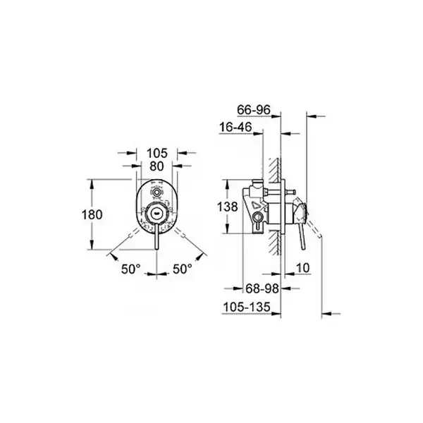 Grohe BauClassic Смеситель для ванны, хром (29047000)