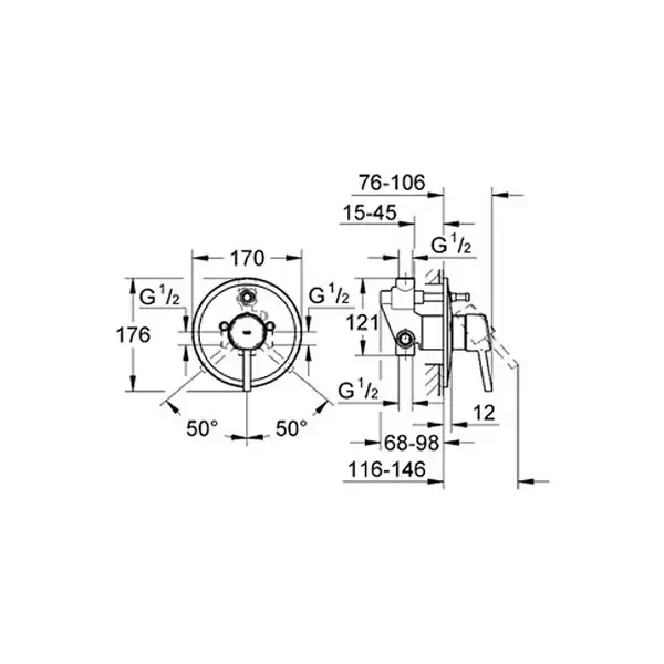 Смеситель однорычажный для ванны Grohe Concetto DN 15 (цвет - хром) со встраиваемой и наружной частью (32214001) фото 2 Aquada.com.ua Смеситель однорычажный для ванны Grohe Concetto DN 15 (цвет - хром) со встраиваемой и наружной частью (32214001) фото 2 Aquada.com.ua