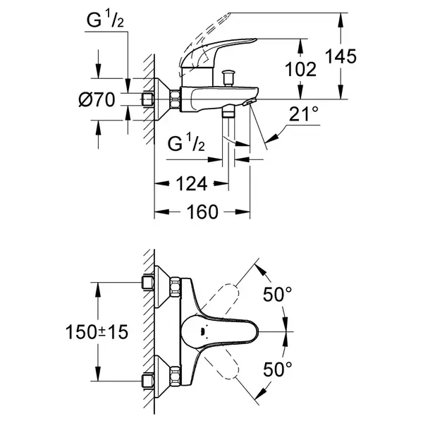 Grohe Euroeco New Змішувач для ванни, хром (32743000) Grohe Euroeco New Змішувач для ванни, хром (32743000)