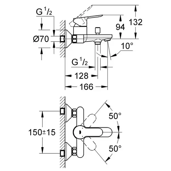 GROHE Смеситель для ванны BAU EDGE (32820000) фото 3 Aquada.com.ua GROHE Смеситель для ванны BAU EDGE (32820000) фото 3 Aquada.com.ua