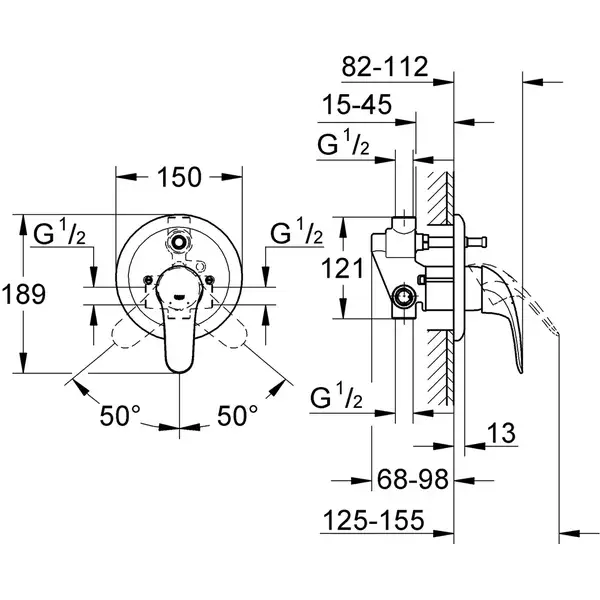 Grohe Eurosmart Смеситель для ванны, хром (33305002)