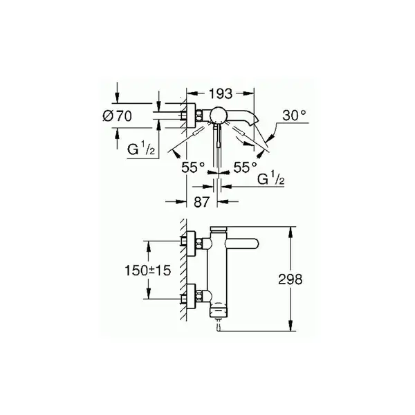 Смеситель для ванны Grohe EssenceNew 33624DA1 (33624DA1) фото 2 Aquada.com.ua Смеситель для ванны Grohe EssenceNew 33624DA1 (33624DA1) фото 2 Aquada.com.ua