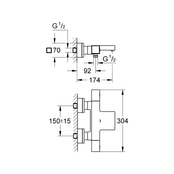 Grohe Grohtherm Cube Термостат для ванны, хром (34497000)