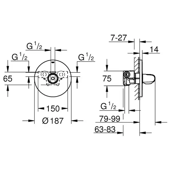 GROHE Центральный термостат; для ванны, для душа GROHTHERM 1000 NEW (34573000) фото 3 Aquada.com.ua GROHE Центральный термостат; для ванны, для душа GROHTHERM 1000 NEW (34573000) фото 3 Aquada.com.ua
