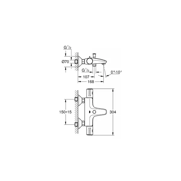 Grohe Grohtherm 800 Термостат для ванны, хром (34576000) Grohe Grohtherm 800 Термостат для ванны, хром (34576000)