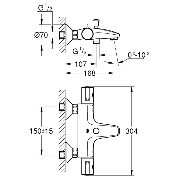Grohe Grohtherm 800 Термостат для ванны, хром (34576000) Grohe Grohtherm 800 Термостат для ванны, хром (34576000)