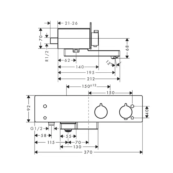 HANSGROHE Термостат для ванны, белый/хром ShowerTablet 350 (13107400) фото 2 Aquada.com.ua HANSGROHE Термостат для ванны, белый/хром ShowerTablet 350 (13107400) фото 2 Aquada.com.ua