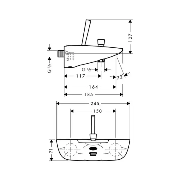 Hansgrohe PuraVida Смеситель для ванны, хром (15472000) Hansgrohe PuraVida Смеситель для ванны, хром (15472000)