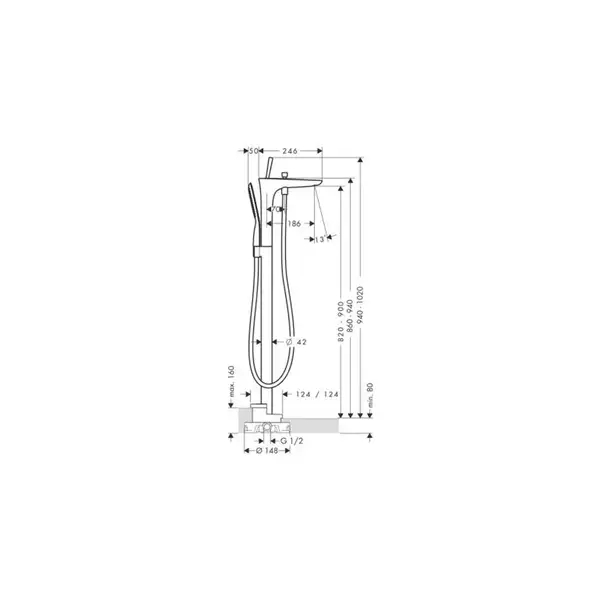 Смеситель отельностоящий для ванны Hansgrohe PuraVida (цвет - хром) (15473000) фото 3 Aquada.com.ua Смеситель отельностоящий для ванны Hansgrohe PuraVida (цвет - хром) (15473000) фото 3 Aquada.com.ua