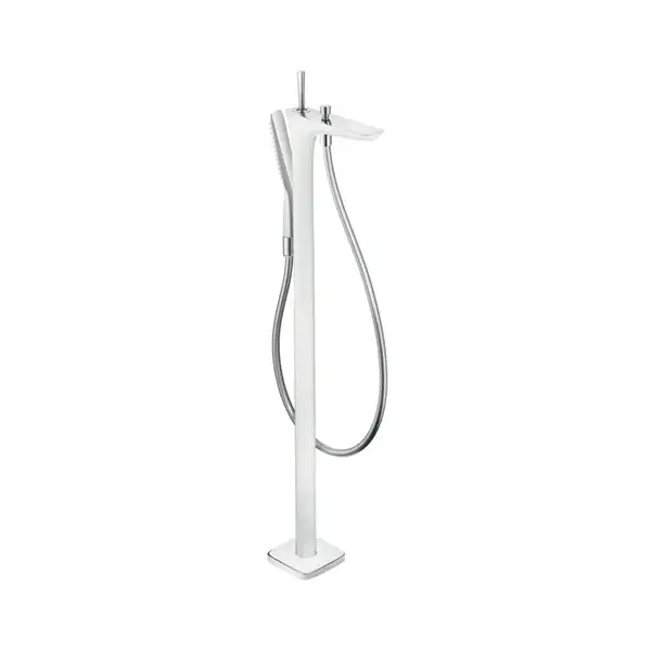 Смеситель отдельностоящий для ванны Hansgrohe PuraVida (цвет - хром/белый) (15473400) фото 1 Aquada.com.ua Смеситель отдельностоящий для ванны Hansgrohe PuraVida (цвет - хром/белый) (15473400) фото 1 Aquada.com.ua