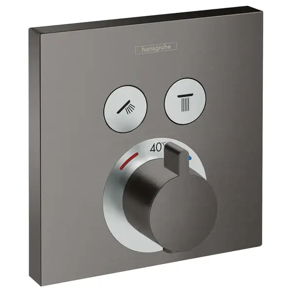 Термостат для ванны на 2 потребителя Hansgrohe ShowerSelect (цвет - чёрный матовый хром) (15763340) фото 1 Aquada.com.ua Термостат для ванны на 2 потребителя Hansgrohe ShowerSelect (цвет - чёрный матовый хром) (15763340) фото 1 Aquada.com.ua