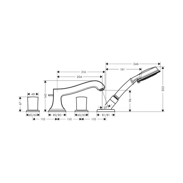 Змішувач для ванни Hansgrohe Metropol Classic (31315000) Змішувач для ванни Hansgrohe Metropol Classic (31315000)