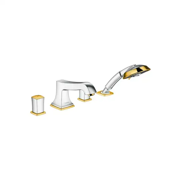Смеситель на борт ванны Hansgrohe Metropol Classic (цвет - хром/золото) (31315090) фото 1 Aquada.com.ua
