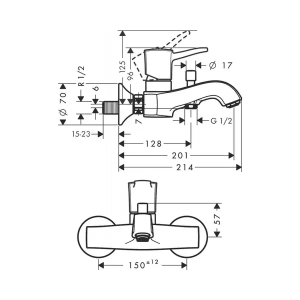 Hansgrohe Metropol Classic Смеситель для ванны, хром (31340000)