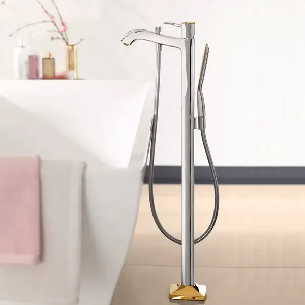 Смеситель для ванны однорычажный, напольный Hansgrohe Metropol Classic (цвет - хром/золото) (31445090) фото 3 Aquada.com.ua Смеситель для ванны однорычажный, напольный Hansgrohe Metropol Classic (цвет - хром/золото) (31445090) фото 3 Aquada.com.ua