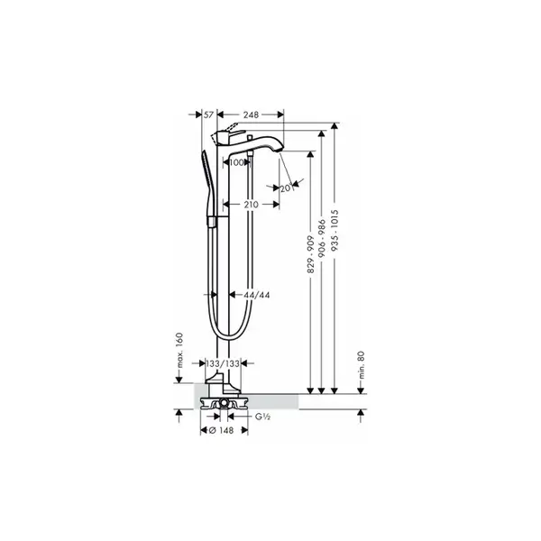 Смеситель для ванны однорычажный, напольный Hansgrohe Metropol Classic (цвет - хром/золото) (31445090) фото 4 Aquada.com.ua Смеситель для ванны однорычажный, напольный Hansgrohe Metropol Classic (цвет - хром/золото) (31445090) фото 4 Aquada.com.ua