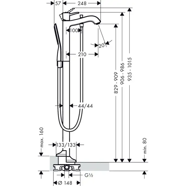Змішувач для ванни для підлоги Hansgrohe Metropol Classic, Chrome/Gold Optic (31445090) Змішувач для ванни для підлоги Hansgrohe Metropol Classic, Chrome/Gold Optic (31445090)