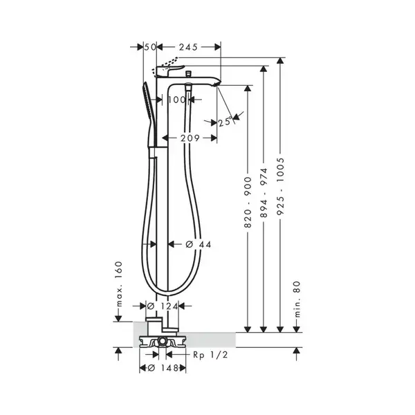 Hansgrohe Metris Смеситель для ванны, хром (31471000) Hansgrohe Metris Смеситель для ванны, хром (31471000)