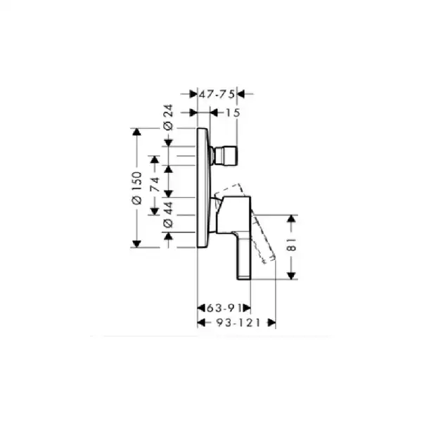 Смеситель для ванны Hansgrohe Metris E (цвет - хром) (31475000) фото 2 Aquada.com.ua Смеситель для ванны Hansgrohe Metris E (цвет - хром) (31475000) фото 2 Aquada.com.ua