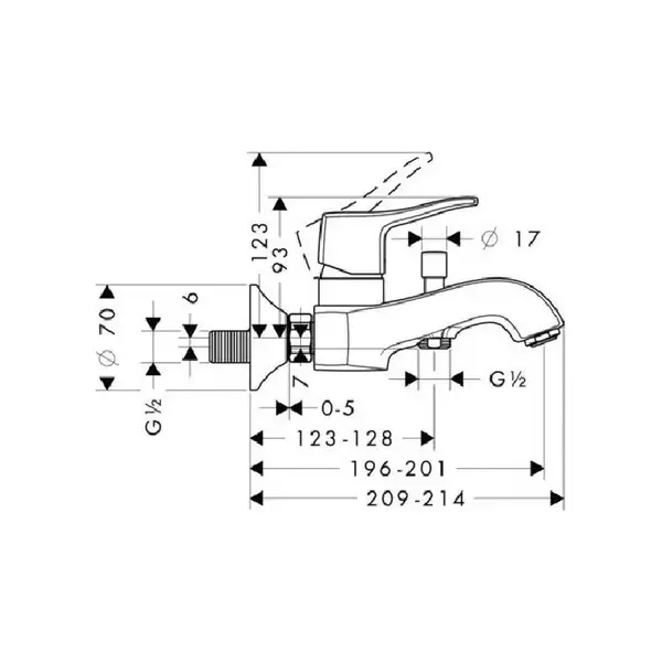 Смеситель для ванны Hansgrohe Metris Classic (цвет - шлифованный никель) (31478820) фото 2 Aquada.com.ua Смеситель для ванны Hansgrohe Metris Classic (цвет - шлифованный никель) (31478820) фото 2 Aquada.com.ua