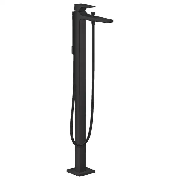 Смеситель для ванны напольный Hansgrohe Metropol (цвет - чёрный матовый), с душевым гарнитуром (32532670) фото 1 Aquada.com.ua Смеситель для ванны напольный Hansgrohe Metropol (цвет - чёрный матовый), с душевым гарнитуром (32532670) фото 1 Aquada.com.ua