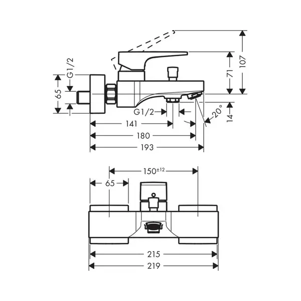 Hansgrohe Metropol Смеситель для ванны, хром (32540700) Hansgrohe Metropol Смеситель для ванны, хром (32540700)
