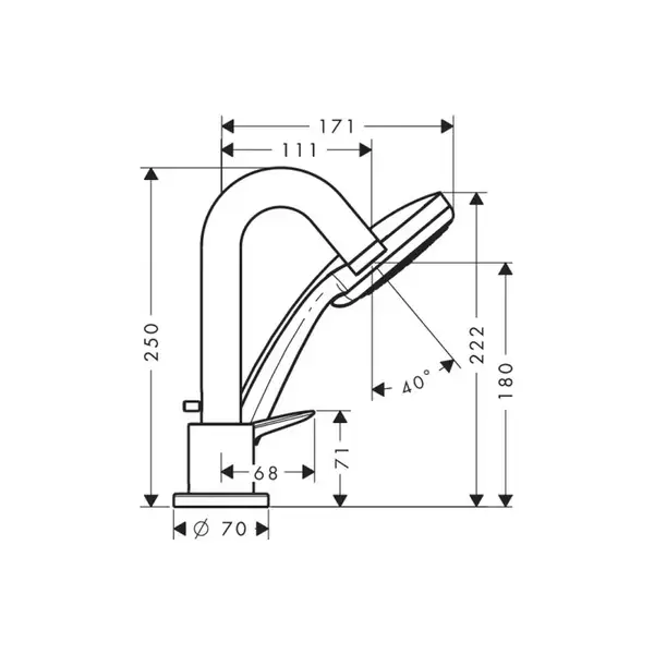 Смеситель на борт ванны Hansgrohe Logis (цвет - хром) (71313000) фото 2 Aquada.com.ua Смеситель на борт ванны Hansgrohe Logis (цвет - хром) (71313000) фото 2 Aquada.com.ua