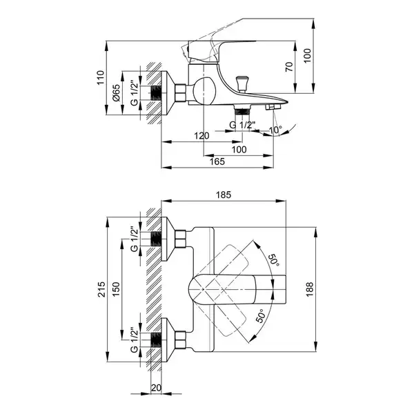 Змішувач для ванни Qtap Svitava 3011107DC (QTSV3011107DC) фото 2 Aquada.com.ua Змішувач для ванни Qtap Svitava 3011107DC (QTSV3011107DC) фото 2 Aquada.com.ua