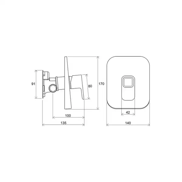 Смеситель скрытого монтажа ванна/душ для R-box Ravak 10° (X070070) фото 2 Aquada.com.ua Смеситель скрытого монтажа ванна/душ для R-box Ravak 10° (X070070) фото 2 Aquada.com.ua