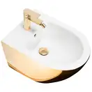 Подвесное биде REA CARLO MINI GOLD WHITE (REA-C2288)
