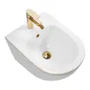 Подвесное биде REA CARLO MINI WHITE GOLD EDGE белое (REA-C6990)