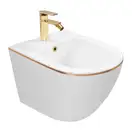 Подвесное биде REA CARLO MINI WHITE GOLD EDGE белое (REA-C6990)