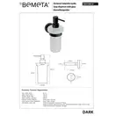 104109010 Dark Дозатор для рідкого мила (скло) Bemeta Чехія (104109010)