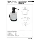 Настінний дозатор для рідкого мила 104109100 Dark (скло MINI) Bemeta  Чехія