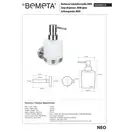 104109115 NEO: Дозатор рідкого мила MINI підвісний,скло,нерж Bemeta Чехія (104109115)