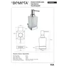 135009042 VIA Дозатор рідкого мила, скло, 250мм Bemeta Чехія (135009042)
