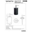 145609320 Gamma: Дозатор рідкого мила, окремостоячий, чорний Bemeta Чехія (145609320)