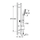 Душевой гарнитур Grohe Rainshower Smartactive 130 Cube (цвет - хром), 3 вида струи (26586000) фото 12 Aquada.com.ua