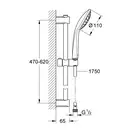 Душовий гарнітур зі штангою, 1 режим струменю Grohe QuickFix Vitalio Joy (колір - хром)  27322000