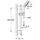 Душовий гарнітур з 3 режимами Grohe Rainshower Cosmopolitan 130 (28762001)