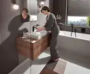 Душевой гарнитур Hansgrohe Pulsify Select (цвет - чёрный матовый), 3 вида струи Relaxation и шланг 125 см (24302670) фото 3 Aquada.com.ua