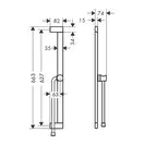 Hansgrohe Pulsify S Штанга для душу 65 см, шліфована бронза (24402140)
