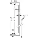 Душова штанга Hansgrohe Unica Сroma 65 зі шлангом 160, Сhrome (26503000)