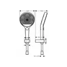 Душевой гарнитур Hansgrohe Rainfinity (цвет - чёрный матовый), 3 типа струи, шланг 1600 мм 26851670