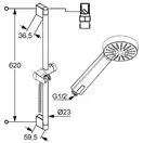 Душовий гарнітур A-QAb  600mm хром, 6563005-00, KLUDI (6563005-00)