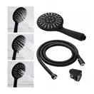 Душевая лейка REA  BLACK + шланг + держатель черный (REA-P4101)