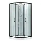 Набор Lidz душевой бокс Majatek SB90x90.BLA.LOW.TR, стекло прозрачное 5 мм + поддон Kupala (LMSB9090BLALOWTR2SET)