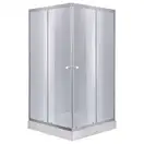 Набор Lidz душевая кабина Wawel SC80x80.SAT.LOW.GR, стекло тонированное 4 мм + поддон Mazur (LWASC8080SATLOWGR2SET)