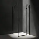 душова кабіна Omnires Manhattan 100x100 безпечне скло чорний матовий (MH1010BLTR)